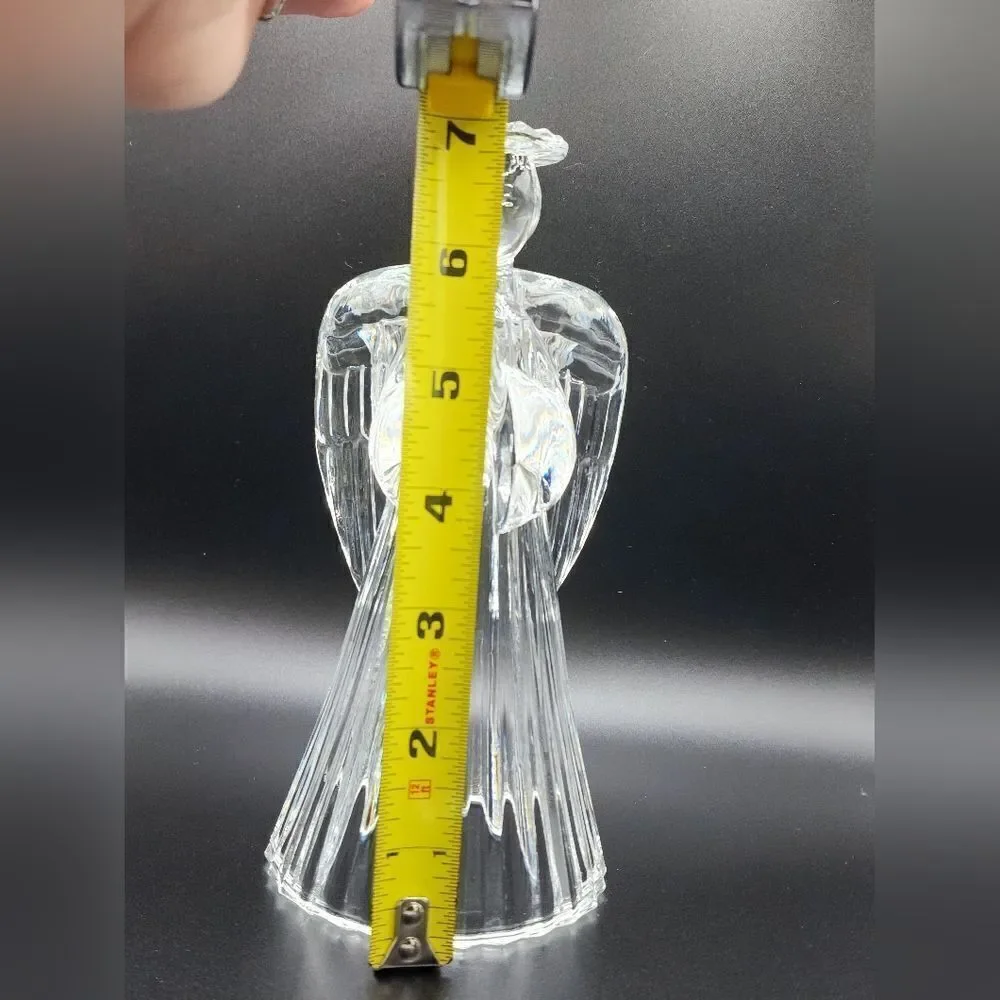 Vintage crystal angel candle holder